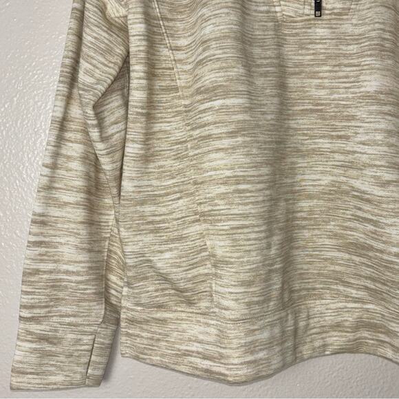 Lularoe Rise Sweatshirt Size Large Tan Persistent Half Zip Pull Over Fleece - Picture 7 of 16